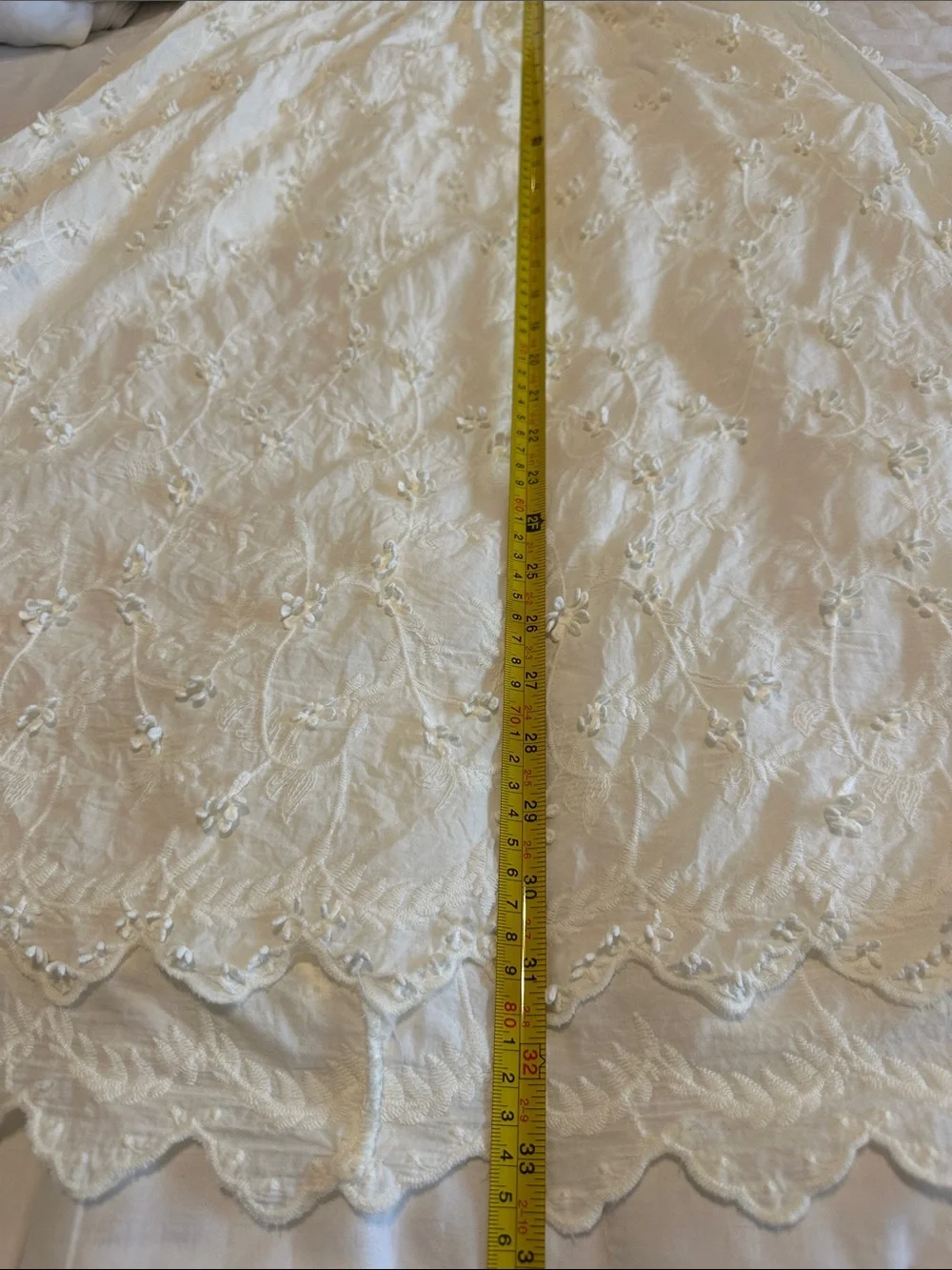 Delicate Cream A-Line Embroidered Midi Skirt - Picture 10 of 13